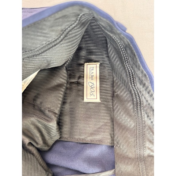 NWT JOS A BANK PANTS 40R 36 UNHEMMED CUSTOM EXPRESS NAVY BLUE FLAT FRONT‎ NEW - Picture 8 of 14
